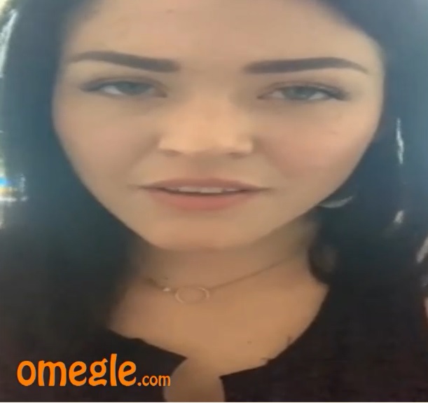 Omegle Beautiful Brunette Helping Horny Cock